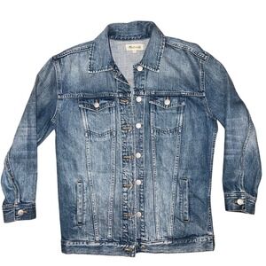 Madewell Womens The Jean Jacket Medium Indigo Wash Denim Trucker G5117 Size XS